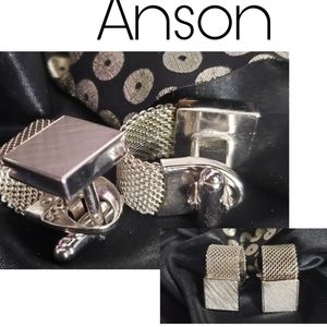 Vintage Anson Silver Mesh Cufflinks.
